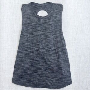 Lululemon All Tied Up Tank Top Space Dye Grey Open Back Keyhole Yoga Training 4